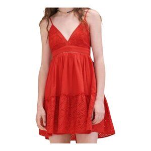 Maje Rendi Broderie Anglaise Embroidered Eyelet Babydoll Dress Women's Medium